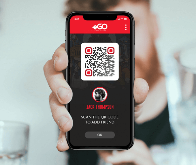 QR Code on video games to add another user as a friend.