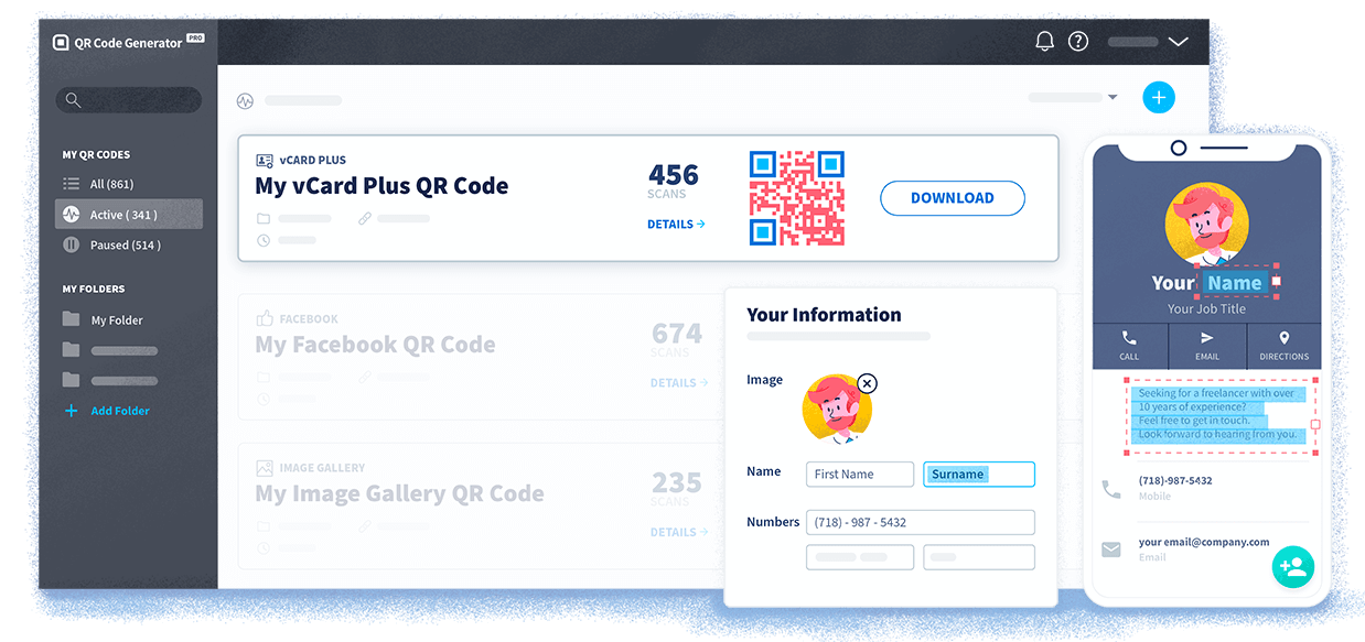 QR Code Generator PRO is an all-in-one QR Code marketing platform