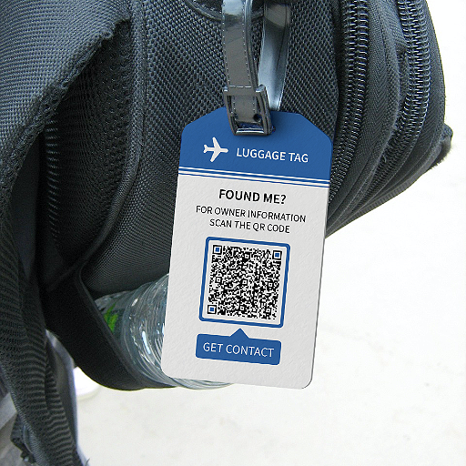 수하물 태그의 vCard QR 코드 아이디어